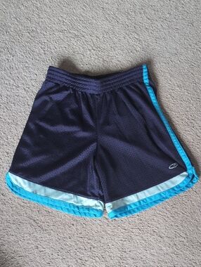 ❤️4/$20 Champion Navy Athletic Shorts with Aqua Trim